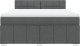 vidaXL Łóżko kontynentalne z materacem, ciemnoszara tkanina 180x200 cm 4