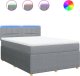 vidaXL vidaXL Łóżko kontynentalne z materacem, jasnoszare 140x200 cm, tkanina 2