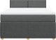 vidaXL vidaXL Łóżko kontynentalne z materacem, ciemnoszara tkanina 160x200 cm 6