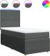 vidaXL vidaXL Łóżko kontynentalne z materacem, ciemnoszara tkanina 80x200 cm 2
