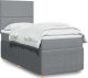 vidaXL Łóżko kontynentalne z materacem, jasnoszare, tkanina, 100x200cm 1