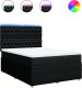 vidaXL vidaXL Łóżko kontynentalne z materacem, czarne, tkanina, 140x190 cm 2