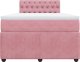 vidaXL Łóżko kontynentalne z materacem, różowe, 120x200 cm, aksamit 4