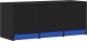 vidaXL Szafka TV z LED, czarna, 97x34x40 cm 3