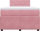 vidaXL vidaXL Łóżko kontynentalne z materacem, różowe, 120x200 cm, aksamit 6
