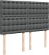 vidaXL vidaXL Łóżko kontynentalne z materacem, ciemnoszara tkanina 140x200 cm 9