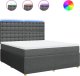 vidaXL vidaXL Łóżko kontynentalne z materacem, ciemnoszara tkanina 180x200 cm 1