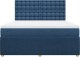vidaXL Łóżko kontynentalne z materacem, niebieskie, tkanina, 180x200cm 4