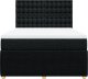 vidaXL Łóżko kontynentalne z materacem, czarne, tkanina, 140x190 cm 4