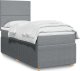 vidaXL vidaXL Łóżko kontynentalne z materacem, jasnoszare, tkanina, 80x200 cm 1