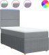 vidaXL vidaXL Łóżko kontynentalne z materacem, jasnoszare, tkanina, 80x200 cm 2