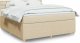 vidaXL vidaXL Łóżko kontynentalne z materacem, kremowe, tkanina, 180x200 cm 1