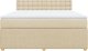 vidaXL vidaXL Łóżko kontynentalne z materacem, kremowe, tkanina, 180x200 cm 6