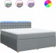 vidaXL vidaXL Łóżko kontynentalne z materacem, jasnoszare, tkanina, 180x200cm 2