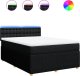 vidaXL vidaXL Łóżko kontynentalne z materacem, czarne, tkanina 160x200 cm 2