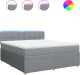 vidaXL vidaXL Łóżko kontynentalne z materacem, jasnoszare, tkanina, 180x200cm 2