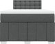 vidaXL vidaXL Łóżko kontynentalne z materacem, ciemnoszara tkanina 120x200 cm 6