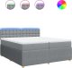 vidaXL vidaXL Łóżko kontynentalne z materacem, jasnoszare, tkanina 200x200 cm 2