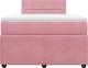 vidaXL Łóżko kontynentalne z materacem, różowe, 120x200 cm, aksamit 4