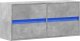 vidaXL vidaXL Ścienna szafka TV z LED, szarość betonu, 100x31x45 cm 3