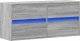 vidaXL vidaXL Ścienna szafka TV z LED, szary dąb sonoma, 100x31x45 cm 3