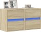 vidaXL vidaXL Ścienne szafki TV z LED, 2 szt., dąb sonoma, 41x31x45 cm 1