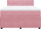 vidaXL vidaXL Łóżko kontynentalne z materacem, różowe, aksamit, 140x190 cm 6