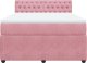 vidaXL vidaXL Łóżko kontynentalne z materacem, różowe, aksamit, 140x190 cm 6