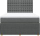 vidaXL Łóżko kontynentalne z materacem, ciemnoszara tkanina 140x200 cm 4