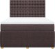 vidaXL Łóżko kontynentalne z materacem, brązowe, tkanina, 140x190 cm 4