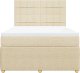 vidaXL Łóżko kontynentalne z materacem, kremowe, tkanina, 140x190 cm 4