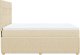 vidaXL Łóżko kontynentalne z materacem, kremowe, tkanina, 140x190 cm 5