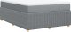 vidaXL Łóżko kontynentalne z materacem, jasnoszare, tkanina 160x200 cm 6