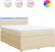 vidaXL vidaXL Łóżko kontynentalne z materacem, kremowe, tkanina, 140x190 cm 2