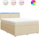 vidaXL vidaXL Łóżko kontynentalne z materacem, kremowe, tkanina, 140x190 cm 2
