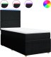 vidaXL vidaXL Łóżko kontynentalne z materacem, czarne, tkanina, 100x200 cm 2