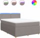 vidaXL vidaXL Łóżko kontynentalne z materacem, taupe, tkanina, 160x200 cm 2