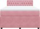 vidaXL Łóżko kontynentalne z materacem, różowe, aksamit, 140x190 cm 4