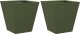 vidaXL vidaXL Donice ogrodowe, 2 szt., oliwkowozielone, 30x30x30 cm, stalowe 1