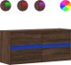 vidaXL vidaXL Ścienna szafka TV z LED, brązowy dąb, 100x31x45 cm 2