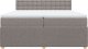 vidaXL Łóżko kontynentalne z materacem, taupe, tkanina, 200x200 cm 4
