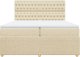 vidaXL vidaXL Łóżko kontynentalne z materacem, kremowe, tkanina, 200x200 cm 4