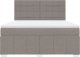 vidaXL vidaXL Łóżko kontynentalne z materacem, taupe, tkanina, 180x200 cm 4