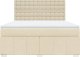 vidaXL Łóżko kontynentalne z materacem, kremowe, tkanina, 180x200 cm 4