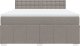 vidaXL vidaXL Łóżko kontynentalne z materacem, taupe, tkanina, 180x200 cm 4