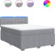 vidaXL vidaXL Łóżko kontynentalne z materacem, jasnoszare, tkanina 160x200 cm 2