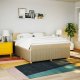 vidaXL vidaXL Łóżko kontynentalne z materacem, kremowe, tkanina, 180x200 cm 4