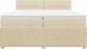 vidaXL vidaXL Łóżko kontynentalne z materacem, kremowe, tkanina, 200x200 cm 6