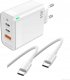 Ładowarka Jellico Ładowarka Sieciowa Szybkie Ładowanie 65W 2xUSB-C USB3.0   Kabel USB-C 1