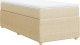 vidaXL Łóżko kontynentalne z materacem, kremowe, tkanina, 90x200 cm 2
